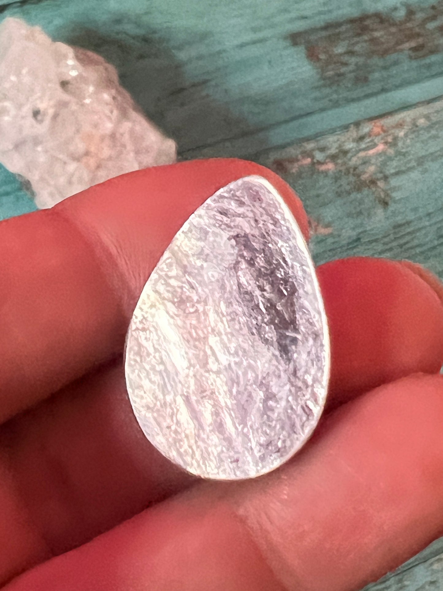 Gem Lepidolite Teardrop Cabochon