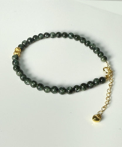 Seraphinite Gold Plated 925 Silver Adjustable Bracelet