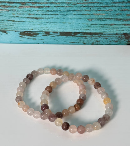 Gift Set: Purple Aventurine Bracelet + Small Labradorite Heart Carving