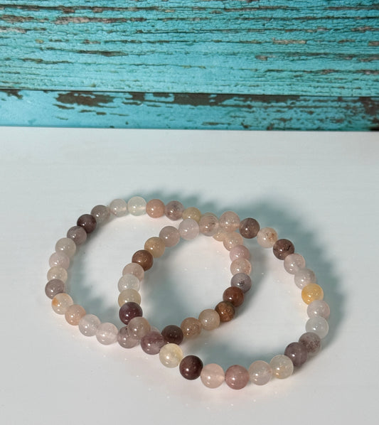 Gift Set: Purple Aventurine Bracelet + Small Labradorite Heart Carving