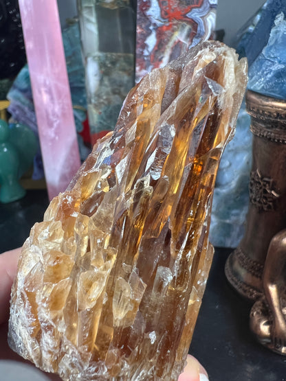 Amber Calcite Large Hedgehog